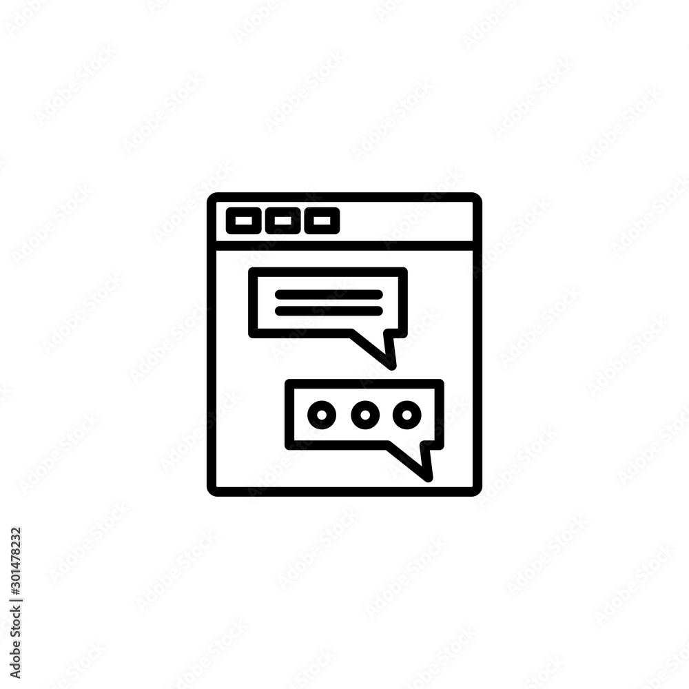 Social media bubbles icon line design Social media bubbles icon line design