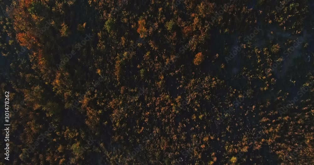 Autumn forest drone aerial shot at sunset. Overhead view of foliage trees in Hungary, Matra. Inspiring autumn season landscape panorama. Autumn forest drone aerial shot at sunset. Overhead view of foliage trees in Hungary, Matra. Inspiring autumn season landscape panorama.