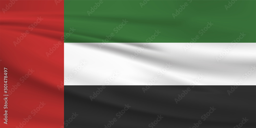 United Arab Emirates flag vector icon, Philippines flag waving in the wind.