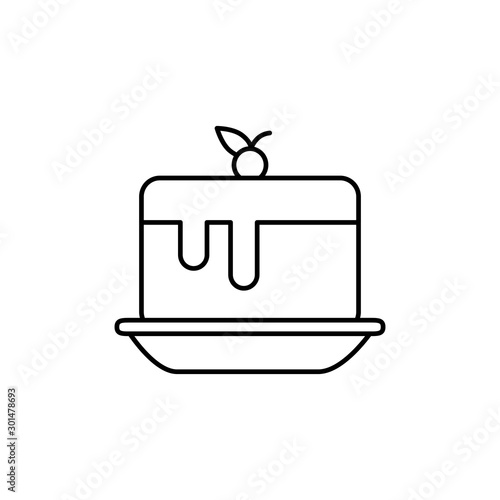 Sweet and delicious cake line design
