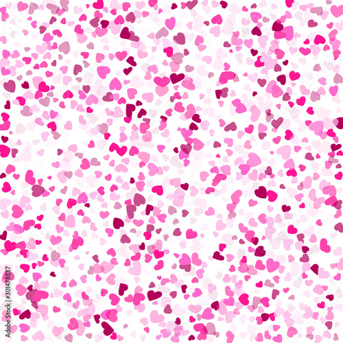 Hearts confetti flying vector background graphic design.