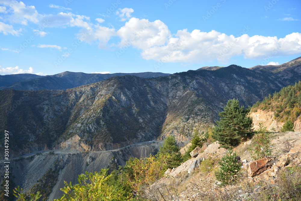mountain, landscape, nature, sky, mountains, clouds, panorama, blue, view, valley, travel, summer, green, hill, rock, park, forest, cloud, europe, tree, mediterranean, alps, trees, alpine, scenic