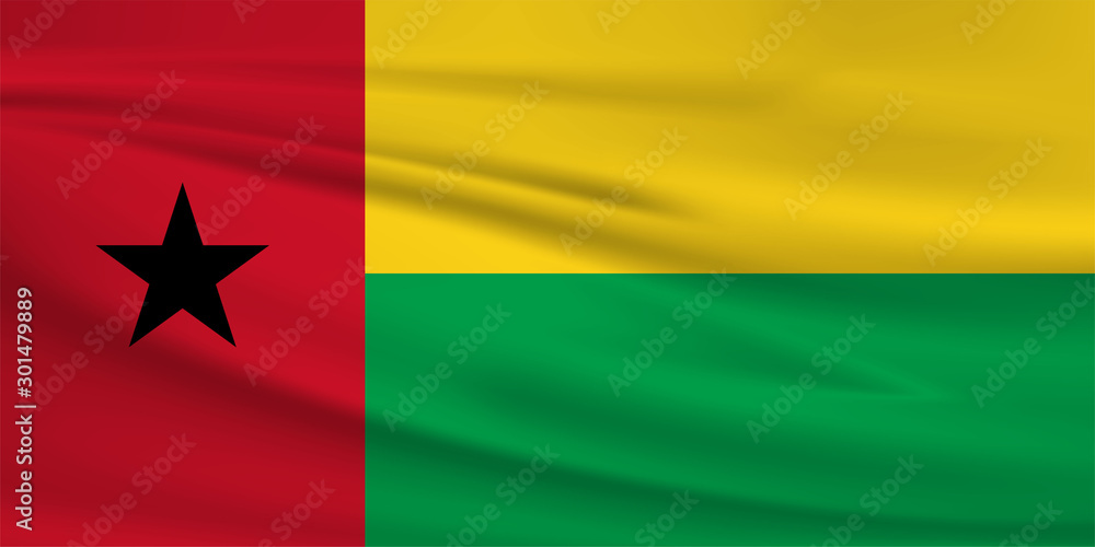 Guinea Bissau flag vector icon, Guinea Bissau flag waving in the wind. Guinea Bissau flag vector icon, Guinea Bissau flag waving in the wind.