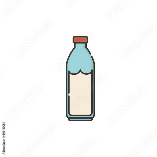 Isolated milk bottle icon fill design
