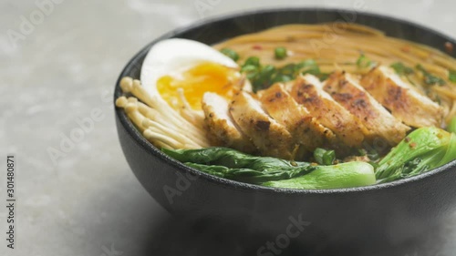 Japanese ramen hot noodle with chicken