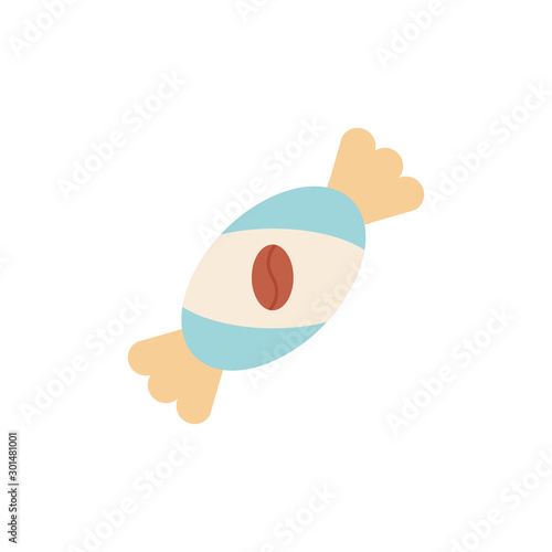 Sweet and delicious coffee candy flat design