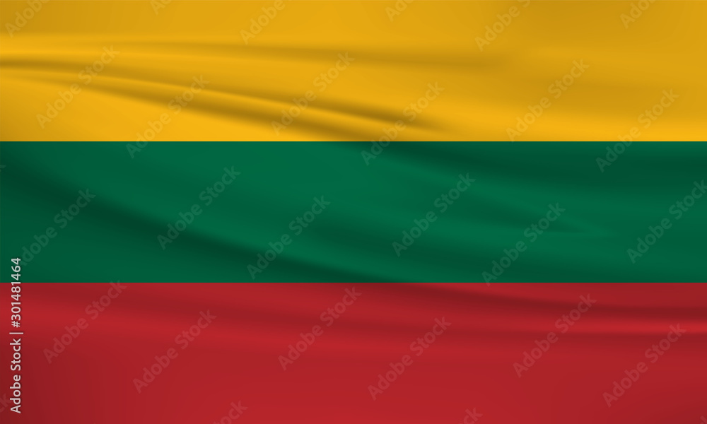 Lithuania flag vector icon, Lithuania flag waving in the wind. Lithuania flag vector icon, Lithuania flag waving in the wind.