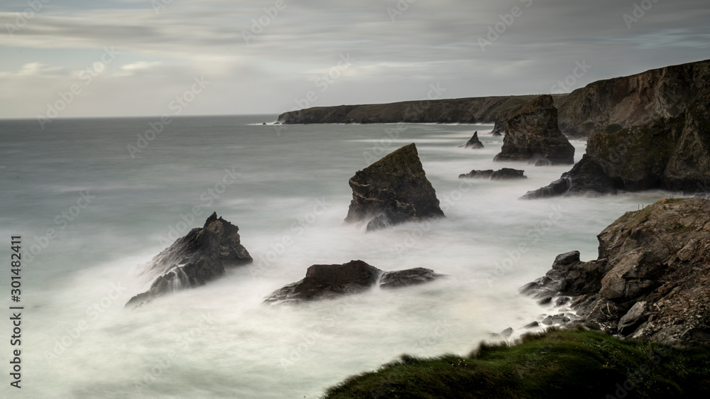 Carnewas and Bedruthan Steps, Newquay, Cornwall,UK Carnewas and Bedruthan Steps, Newquay, Cornwall,UK