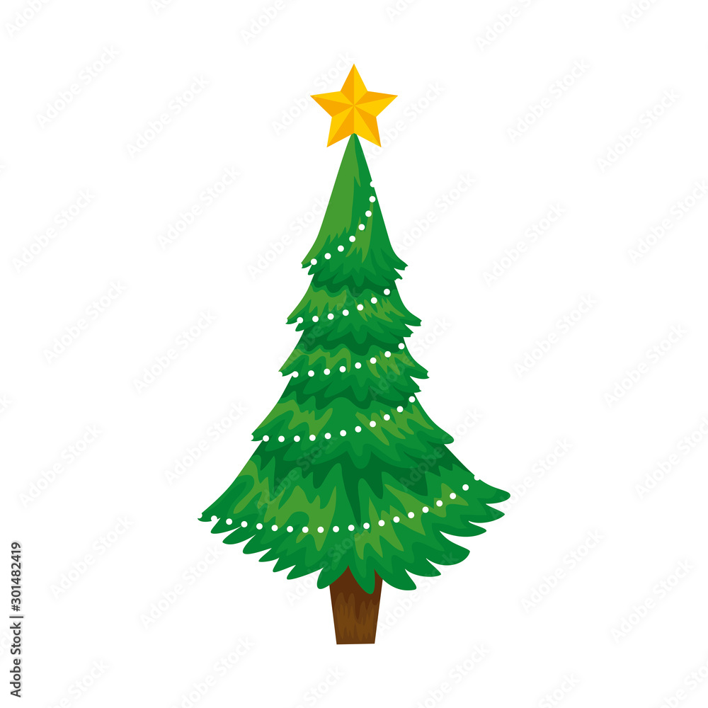 Fototapeta premium pine tree christmas isolated icon vector illustration design
