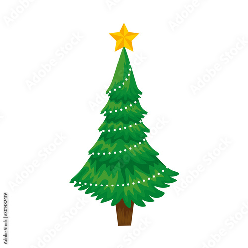 pine tree christmas isolated icon vector illustration design