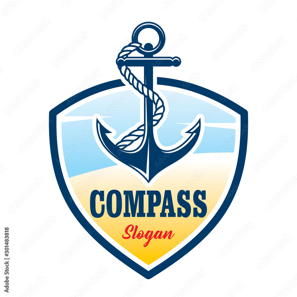 Obraz premium Anchor Logo, Coastal Logo