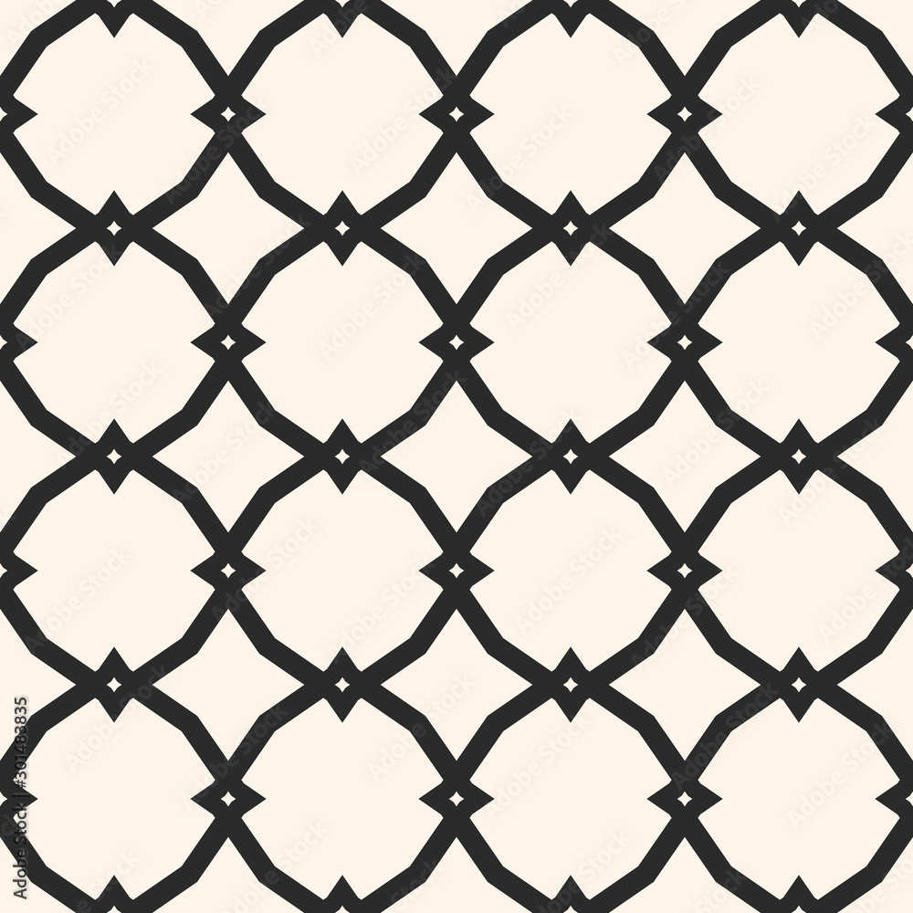 Vector black and white ornamental seamless pattern in Arabian style Vector black and white ornamental seamless pattern in Arabian style