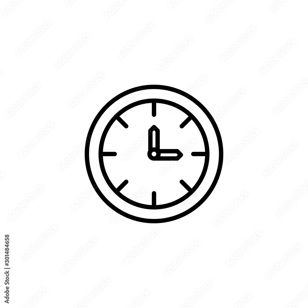 Isolated clock icon line design Isolated clock icon line design