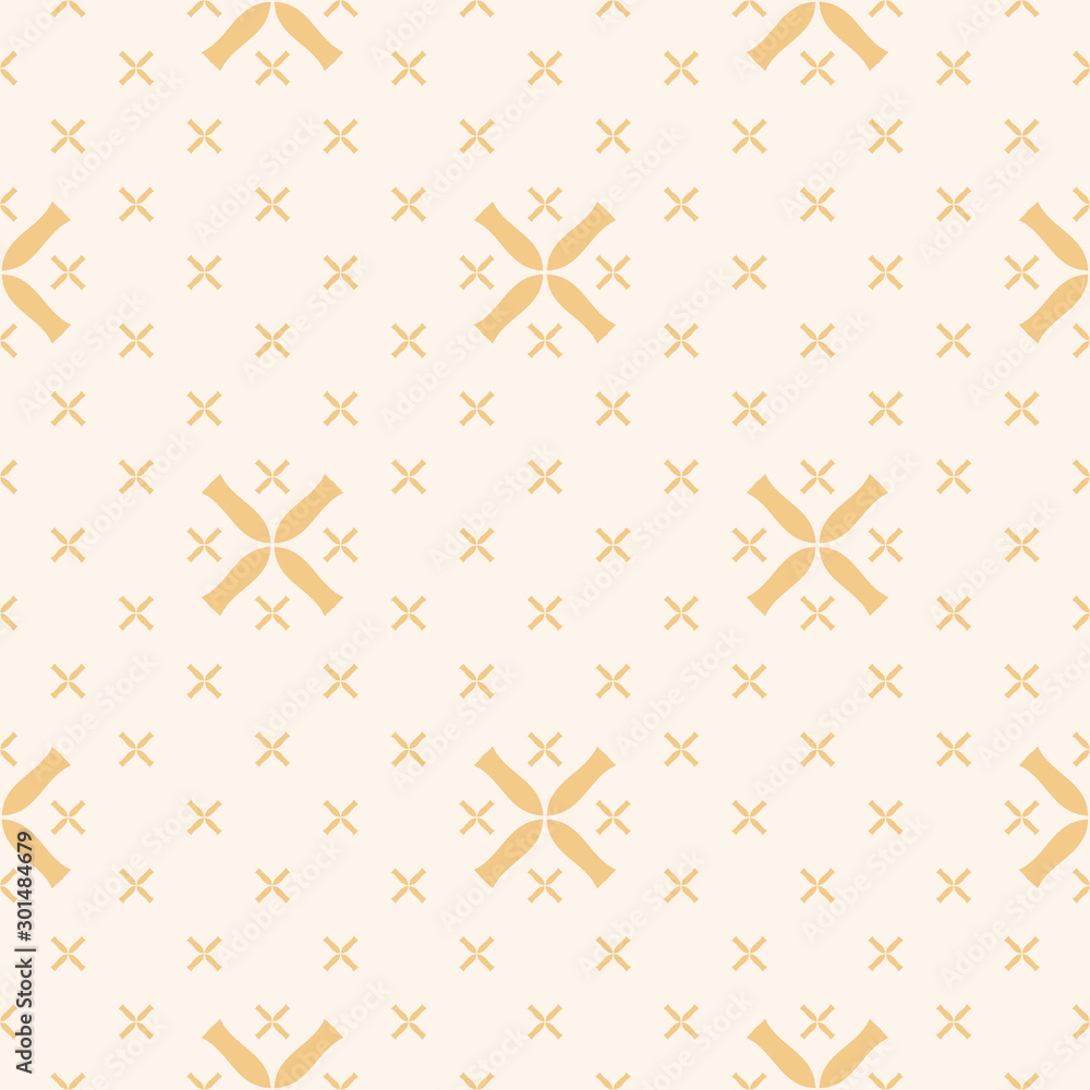 Vector geometric seamless pattern with small flowers, crosses. Elegant ...