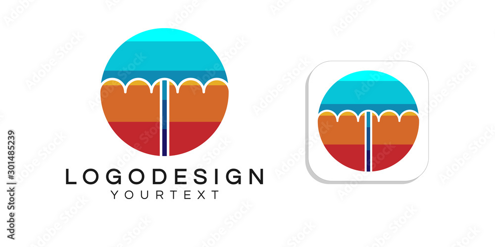umbrella logo design. icon app smartphone color full umbrella logo design. icon app smartphone color full