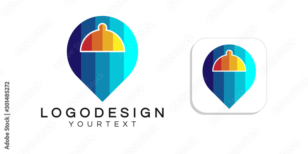 restaurant logo design. icon app smartphone color full restaurant logo design. icon app smartphone color full