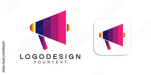 Free Download megaphone logo design. icon app smartphone color full - GFXLoad