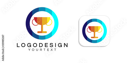 trophy logo design. icon app smartphone color full
