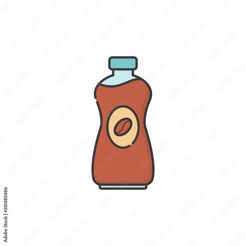 Isolated iced coffee bottle icon fill design Isolated iced coffee bottle icon fill design
