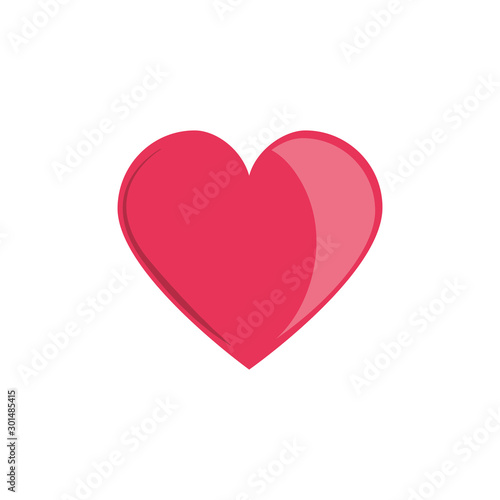 Isolated heart shape flat design