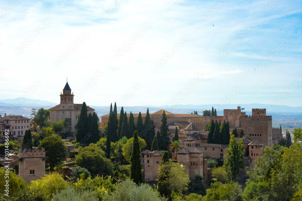 View of the Alhambra, Granada, Spain. View of the Alhambra, Granada, Spain.