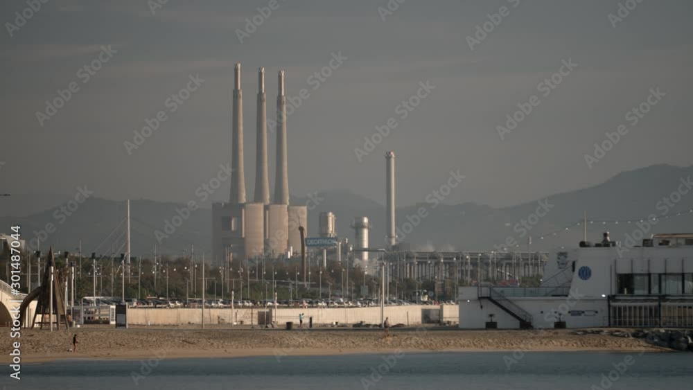 barcelona beach coast city buildings industrial barcelona beach coast city buildings industrial