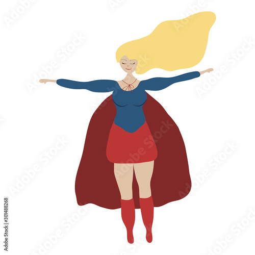 Happy funny woman superhero фототапет