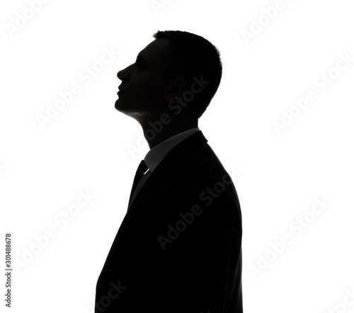 Silhouette of handsome busi...