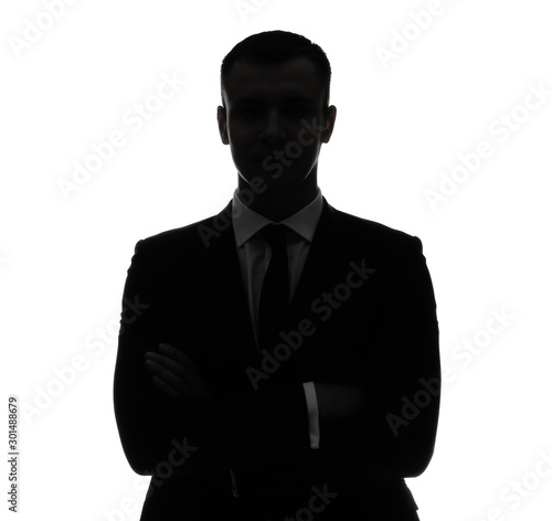 Silhouette of handsome busi...