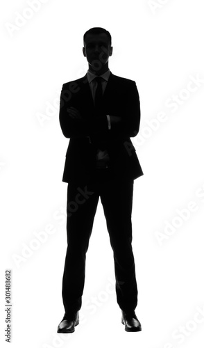 Silhouette of handsome busi...