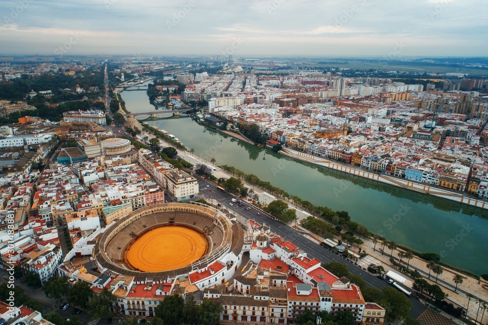 Obraz premium Widok z lotu ptaka Sewilli
