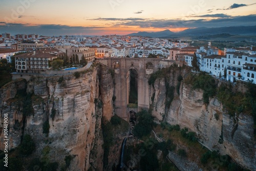 New Bridge aerial view in Ronda