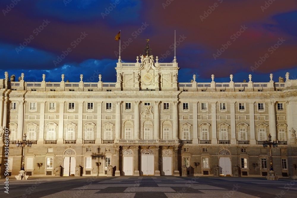 Madrid Royal Palace at night