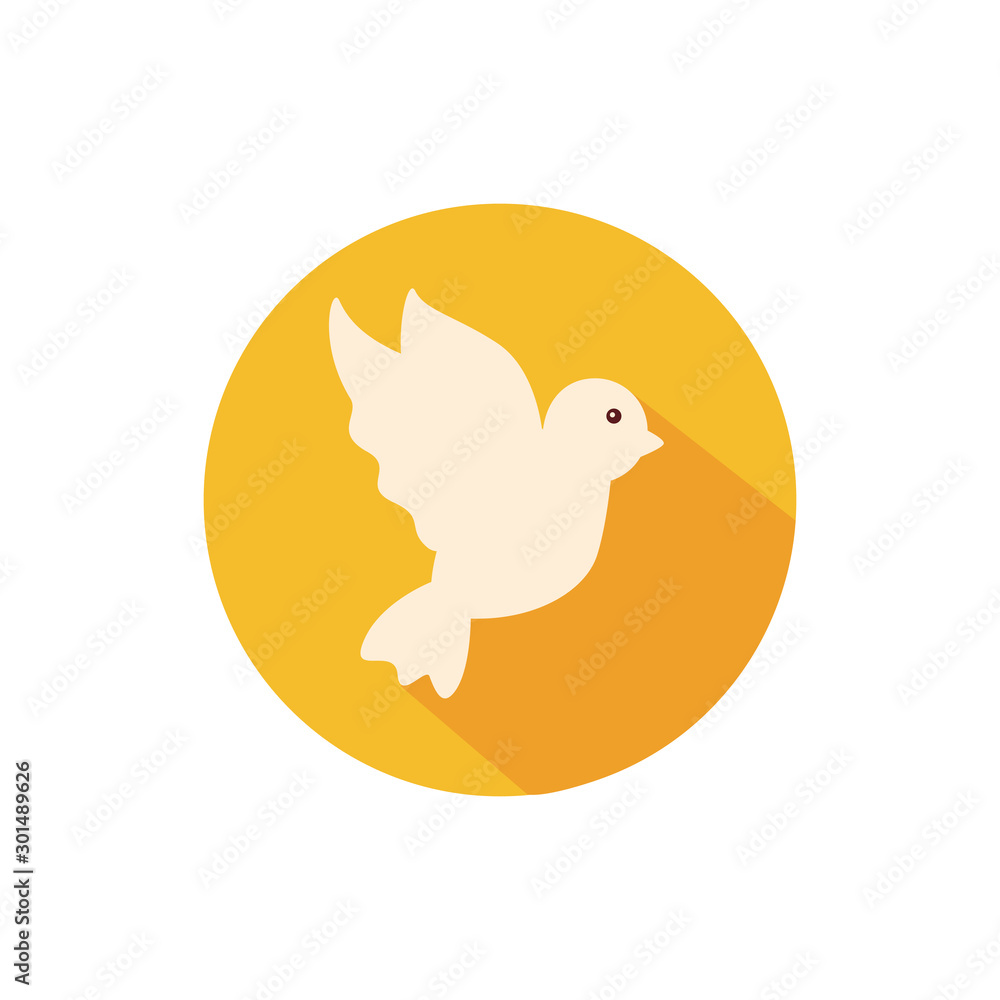 Isolated white dove vector design Stock Vector | Adobe Stock