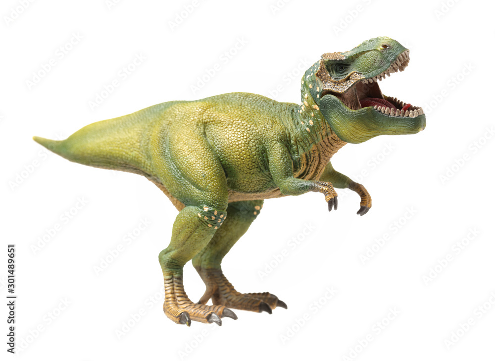 Obraz premium zielony tyranozaur na białym tle