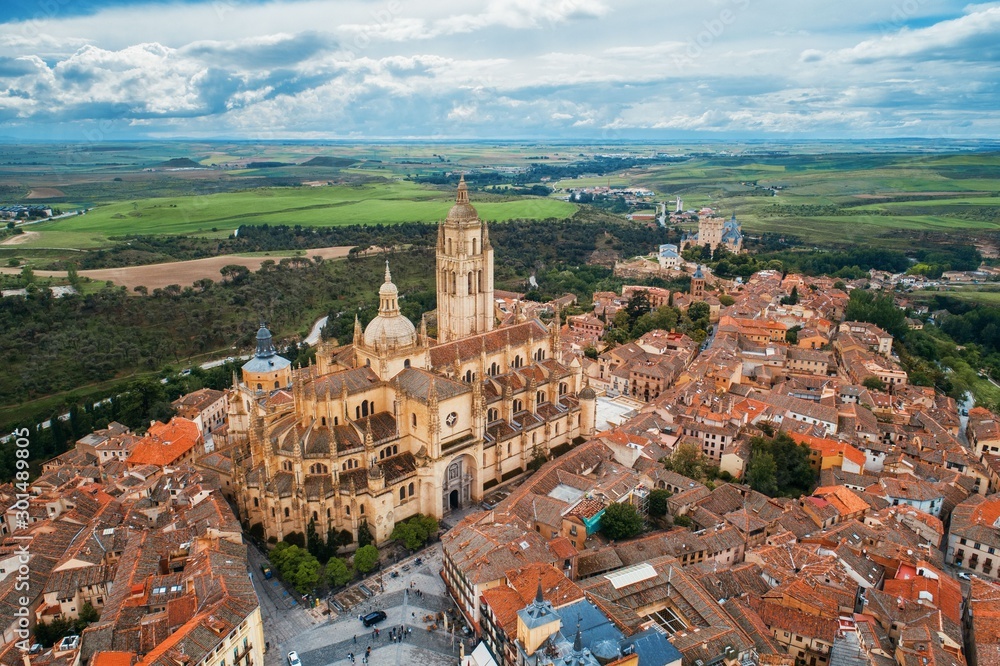 Segovia Cathedral aerial view