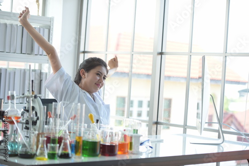 Blue , Equipment , Person , Young , People , Liquid , Health , Medicine , Medical , Doctor , Hospital , Woman , Working , Professional , Test , Tube , Education , Looking , Biology , Chemical , Chemis photo