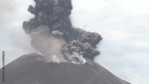 Ash And Lava Explode From Crater Of Volcano As It Erupts photo