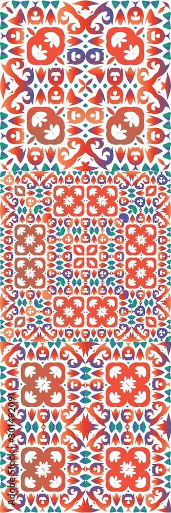 Ethnic decorative ceramic and color tiles. EPS10.