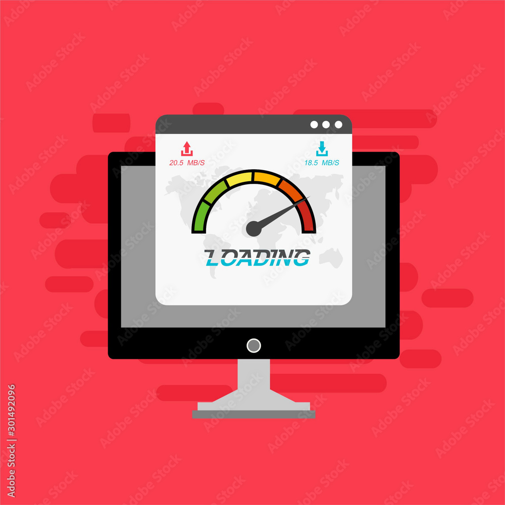 Website speed loading time. laptop acceleration icon . Vector stock illustration. Website speed loading time. laptop acceleration icon . Vector stock illustration.