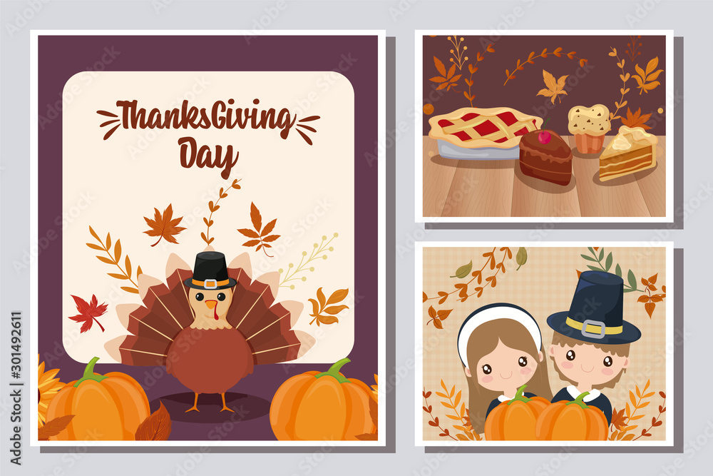 set of cards with label happy thanksgiving set of cards with label happy thanksgiving