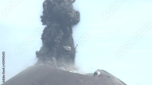 Vigorous Volcanic Eruption Spews Ash Into Air Above Volcano photo