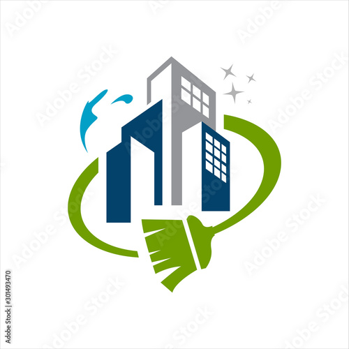 Abstract Cleaning Service Logo design vector. Clean house icon template isolated.