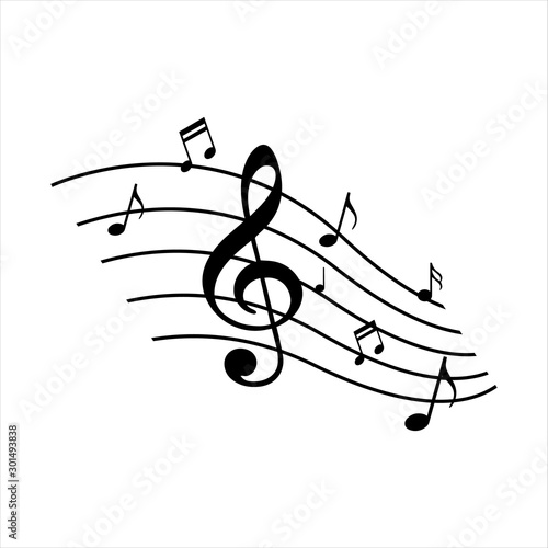 the symphony of music note vector design. instrumental beautiful song symbol illustrations