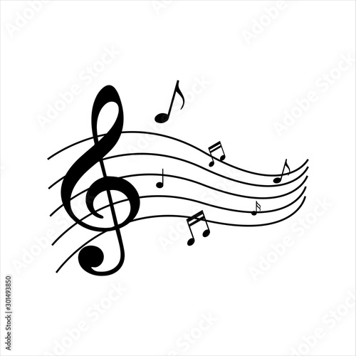 the symphony of music note vector design. instrumental beautiful song symbol illustrations