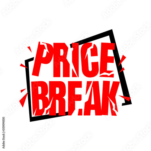 Price break stamp vector promotional template illustration on white background