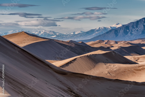 Fototapeta Naklejka Na Ścianę i Meble -  Great sand dunes casting shadows in Colorado