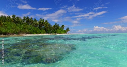 Jamaican White Sand Beach, crstal clear sea water with corals, summer vacation background photo