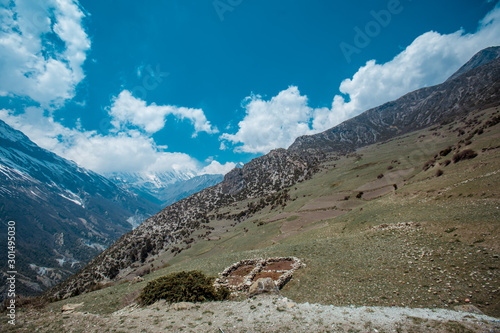 Annapurna Circuit trek. Nepali Himalayas.