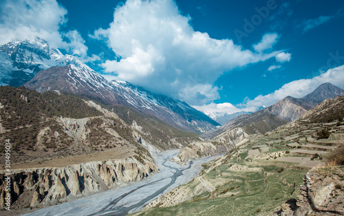 Annapurna Circuit trek. Nepali Himalayas.